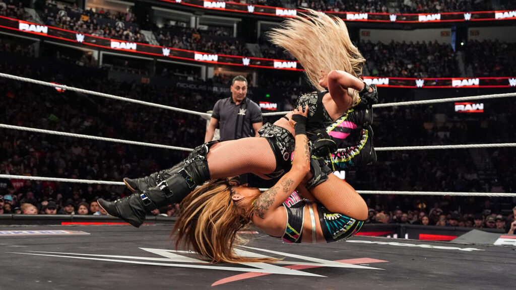 Iyo Sky and Dakota Kai “Damage CTRL” vs. Liv Morgan and Raquel Rodriguez “The Judgment Day” - WWE Raw Results: Winners, Ratings, and Highlights From Feb. 10 - Brain X Pedia