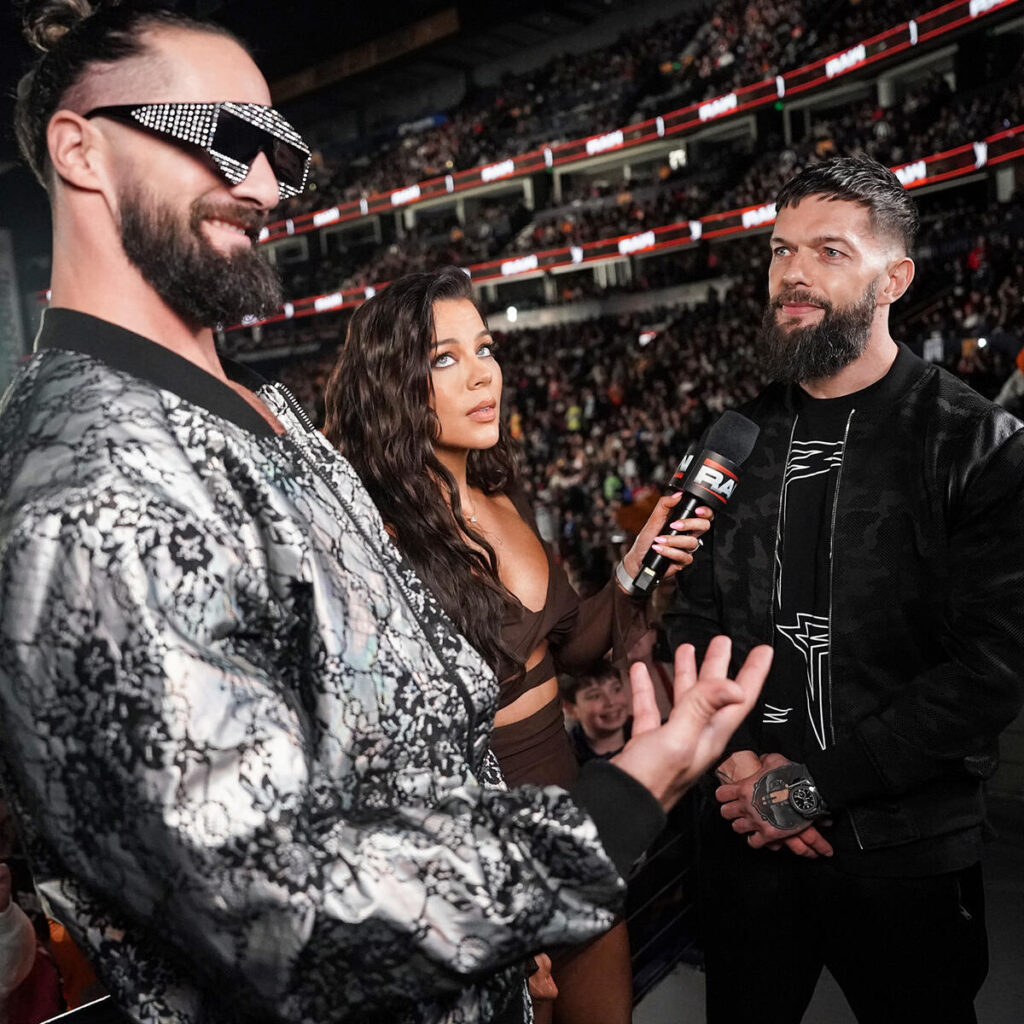 Ringside interview segment featuring Seth Rollins and Finn Bálor - WWE Raw Results: Winners, Ratings, and Highlights From Feb. 10 - Brain X Pedia