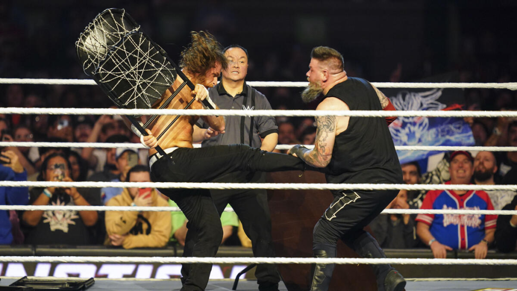 Sami Zayn battles Kevin Owens in an Unsanctioned match - WWE Elimination Chamber: Toronto (2025) – Results: Winners, Ratings, and Highlights - Brain X Pedia