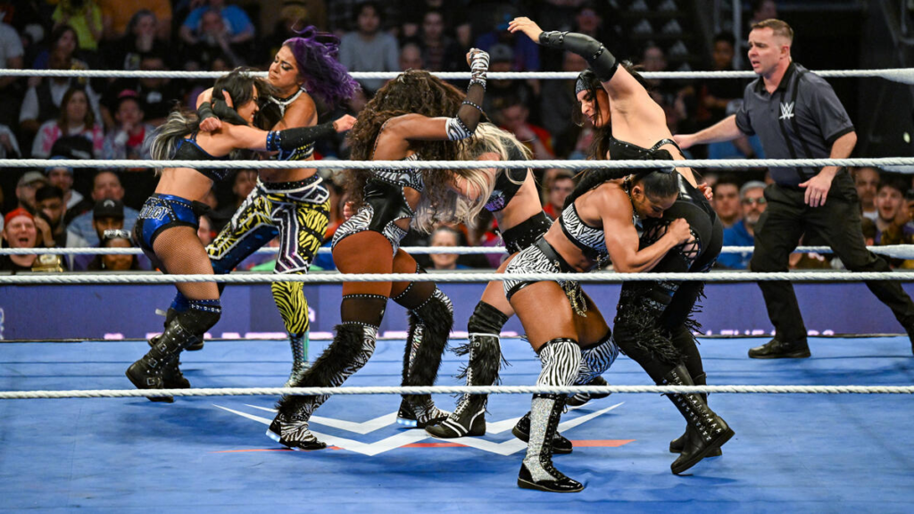 Liv Morgan, Raquel Rodriguez, and Roxanne Perez vs. Bayley, Bianca Belair, and Naomi - 6-woman tag team match - WWE SmackDown Results: Winners, Ratings, and Highlights From Feb. 28 - Brain X Pedia