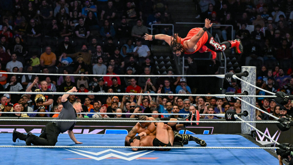 Carmelo Hayes vs. LA Knight vs. Jacob Fatu - Triple Threat Match - WWE SmackDown Results: Winners, Ratings, and Highlights From Feb. 28 - Brain X Pedia