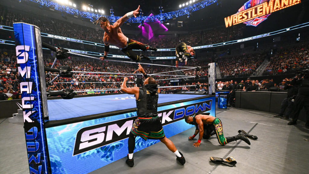 Street Profits (c) vs. Motor City Machine Guns - WWE Tag Team Championship match - WWE SmackDown Results: Winners, Ratings, and Highlights From Apr. 18 - Brain X Pedia